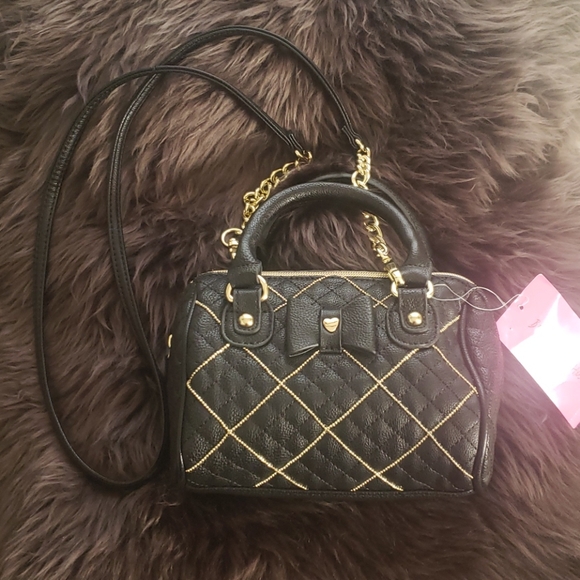 Betsey Johnson Rare Limited Edition Black Mini Barrel Shot Beads Crossbody Purse - Picture 6 of 10